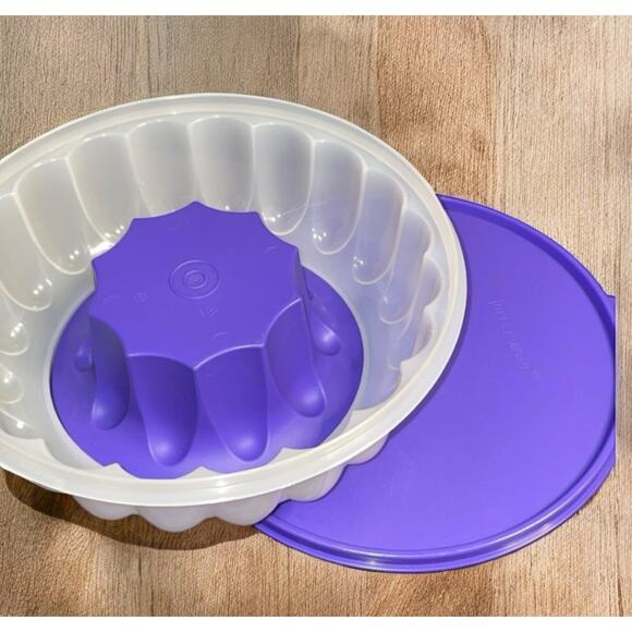 Vintage Tupperware Jello Jel-Ring Mold Gelatin 1201B 1202 1203 Purple Fluted 9" - Picture 1 of 13